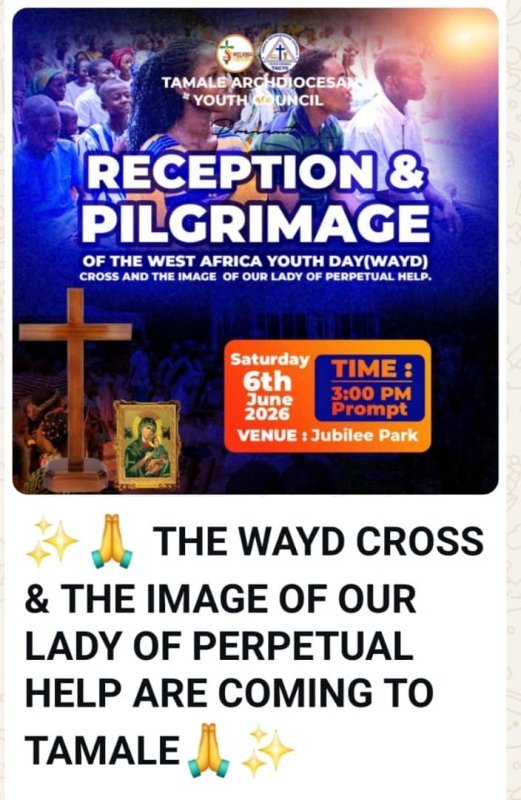 Tamale to Host Reception and Pilgrimage of WAYD Cross and Image of Our Lady of Perpetual Help